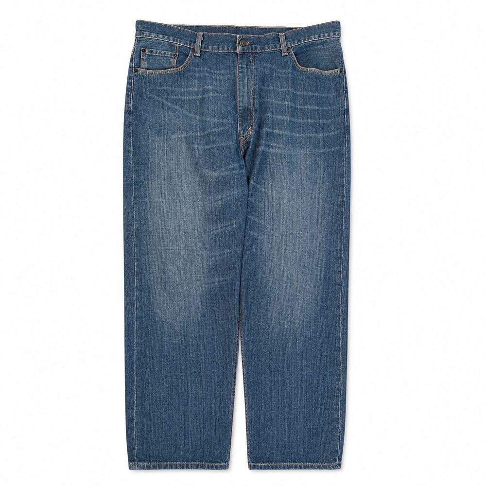 Levi's 550 Relaxed Fit Jeans Mens 42x32 Dark Wash Blue Denim Red Tag